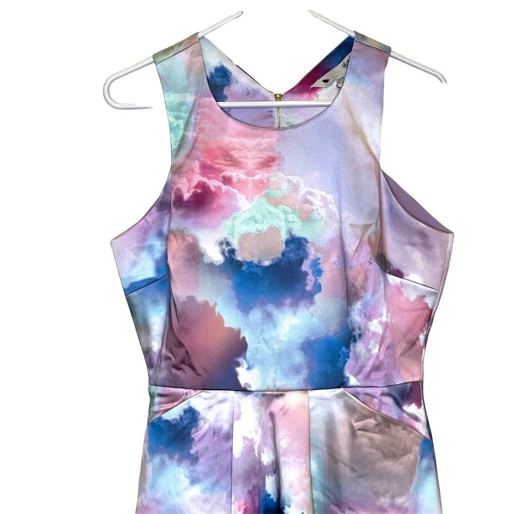 YUMI MULTI COLORED SWEETHEART PLEATED PROM DRESS WITH POCKETS US L 8 / 10 - Picture 4 of 16
